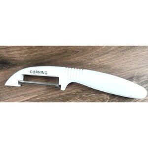 VTG Corning Ware White Vegtable Peeler Stainless Steel Utensil